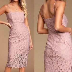 NWT BARDOT Women's Lina Lace Sheath Dress Pink Rose Size 10 / Large
